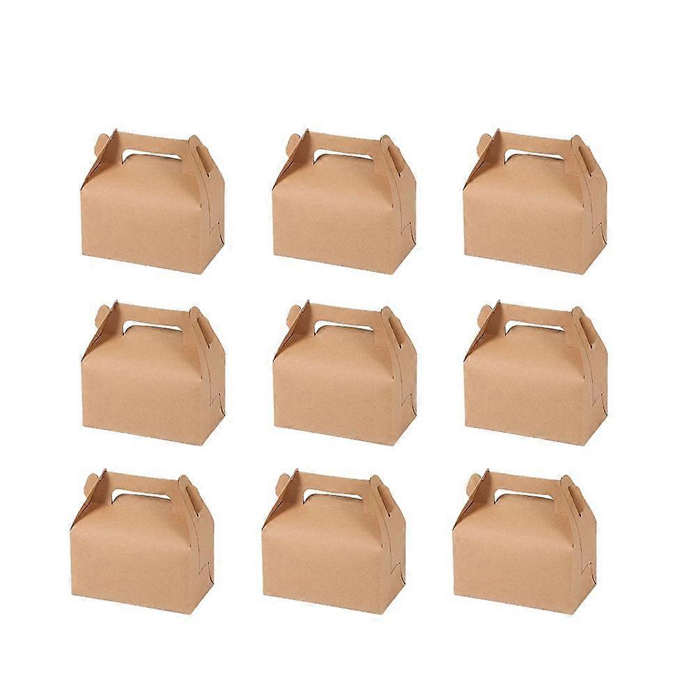 Portable Rectangular Cake Box 30Pcs Made Of Kraft Paper Suitable For Birthday And Wedding Packaging Of Cookies And Fruits In Light Brown Color