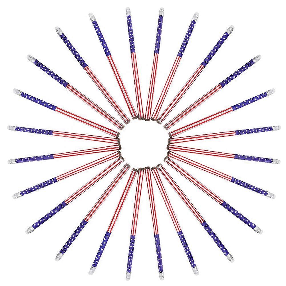 192Pcs Cartoon Design Wood Pencils American Flag Pencils For School Office Supplies Multi Color Drawing Implements
