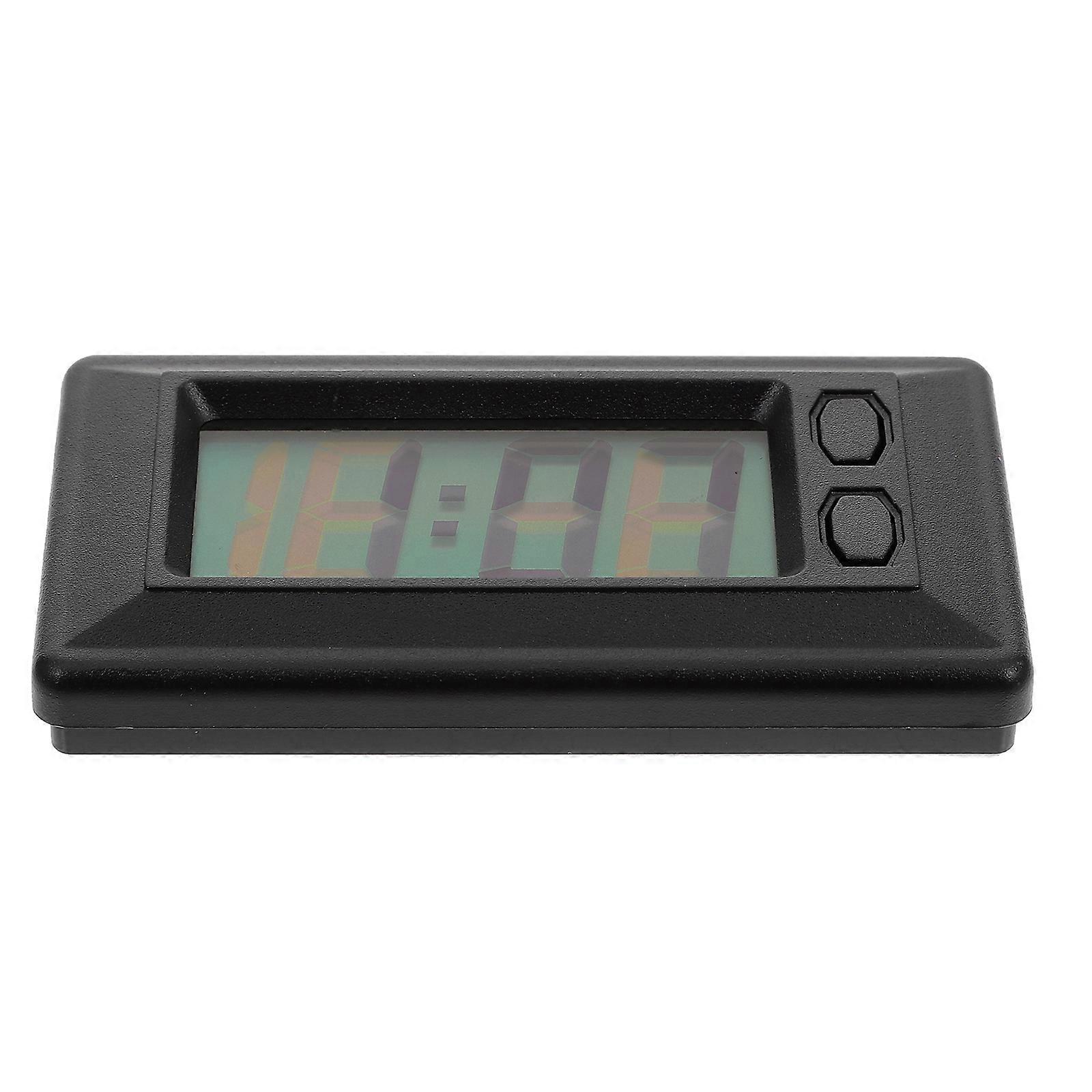 Mini Electronic Clock for Car Use 2Pcs Digital Clock Black Plastic