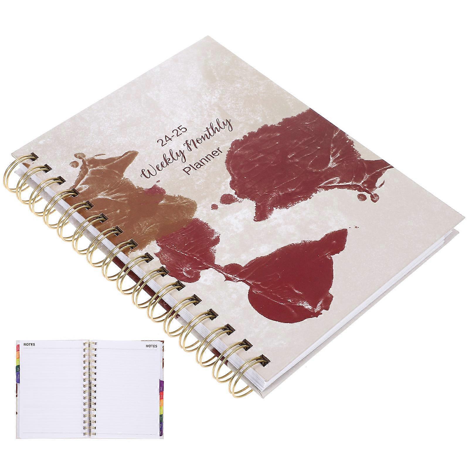5Pcs Student Planner Notebook Organizer Designed For School And Office Usage Featuring Paper Material And Spiral Binding Style