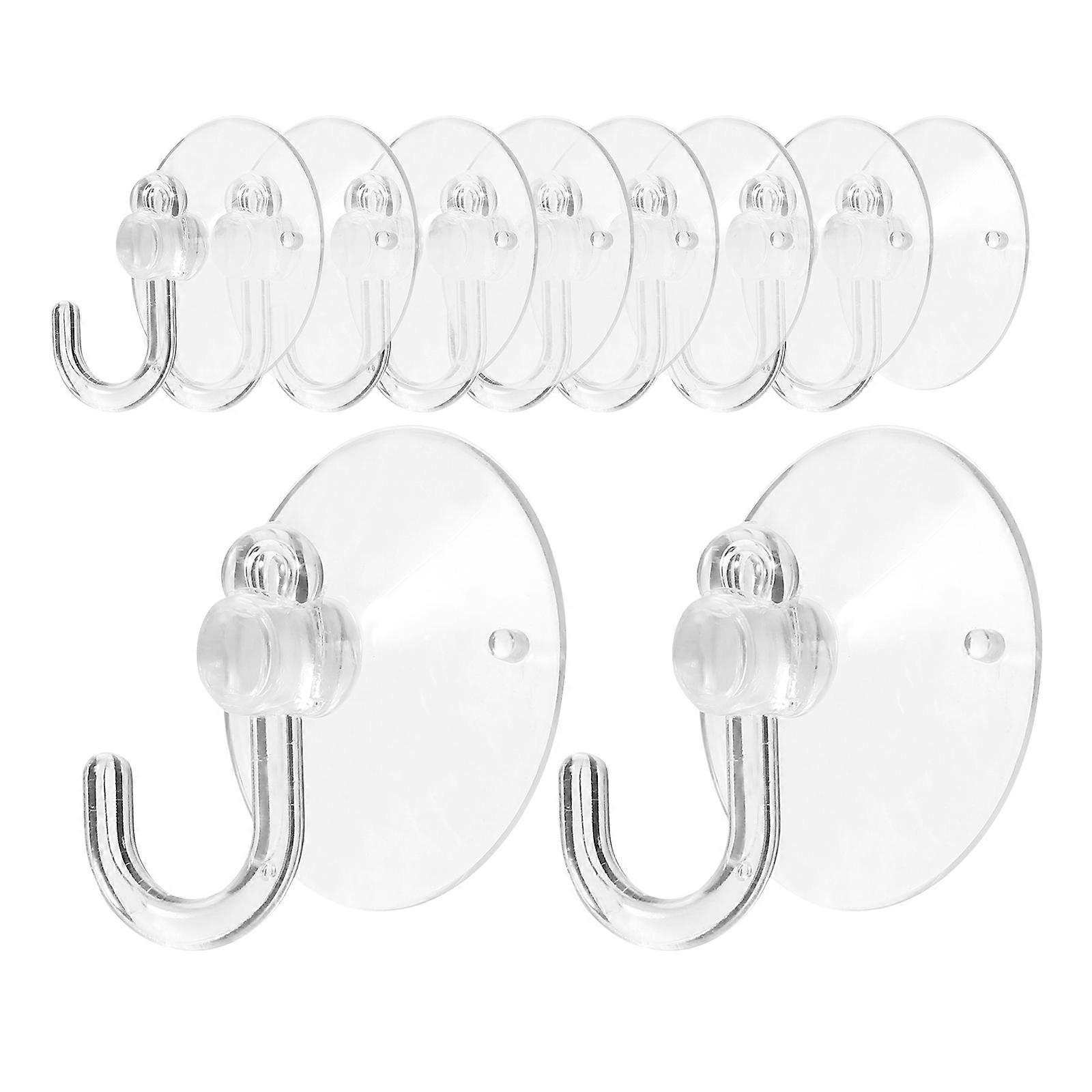 Heavy Duty Suction Cups Hooks 100 Pcs Transparent Hangers For Bathroom And Kitchen Use On Glass Surface