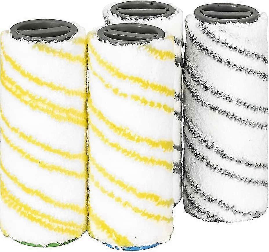 4 Replacement Rollers 2.055-006.0/2.055-007.0 for Karcher FC3 FC5 FC7 EWM2 WirelessGray+Yellow 2025