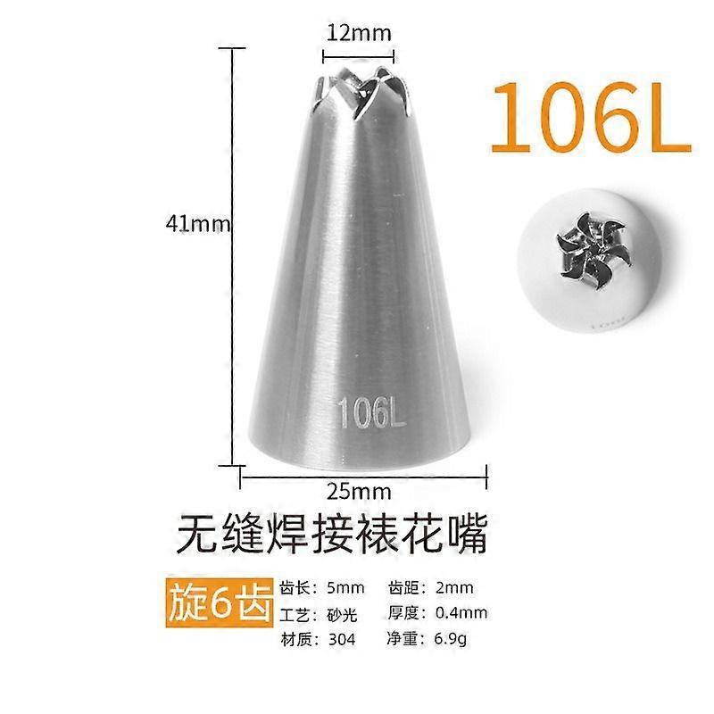 304 stainless steel decorating nozzle 6 teeth with numbered seamless welding