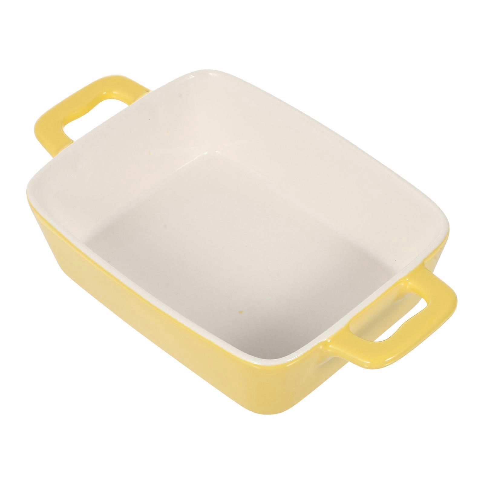 Ceramic Baking Tray for Cheese Baked Rice with 2Pcs Plates