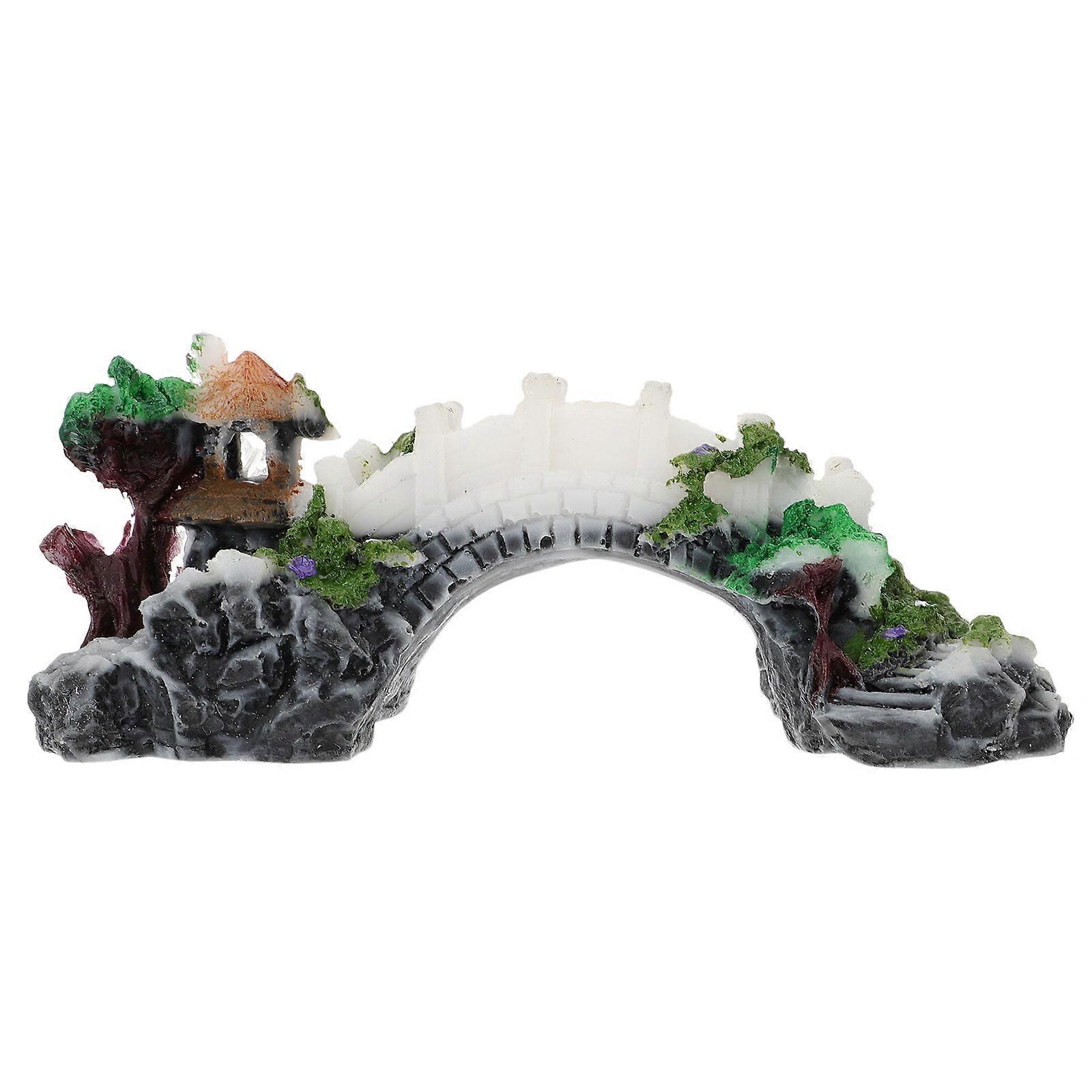 Reptile Arch Bridge Hiding Place For Crabs Turtles 9X18CM Natural Style Decoration 1Pack