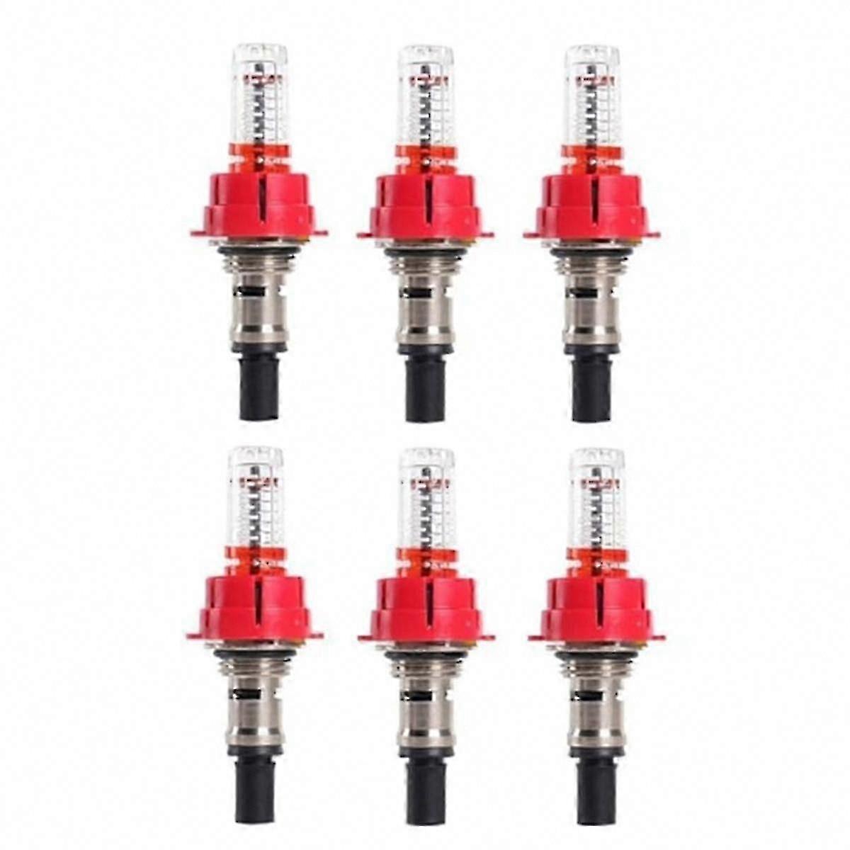 6 Pcs Underfloor Heating Manifold Flow Meter with Visual Flow Monitoring Regulator