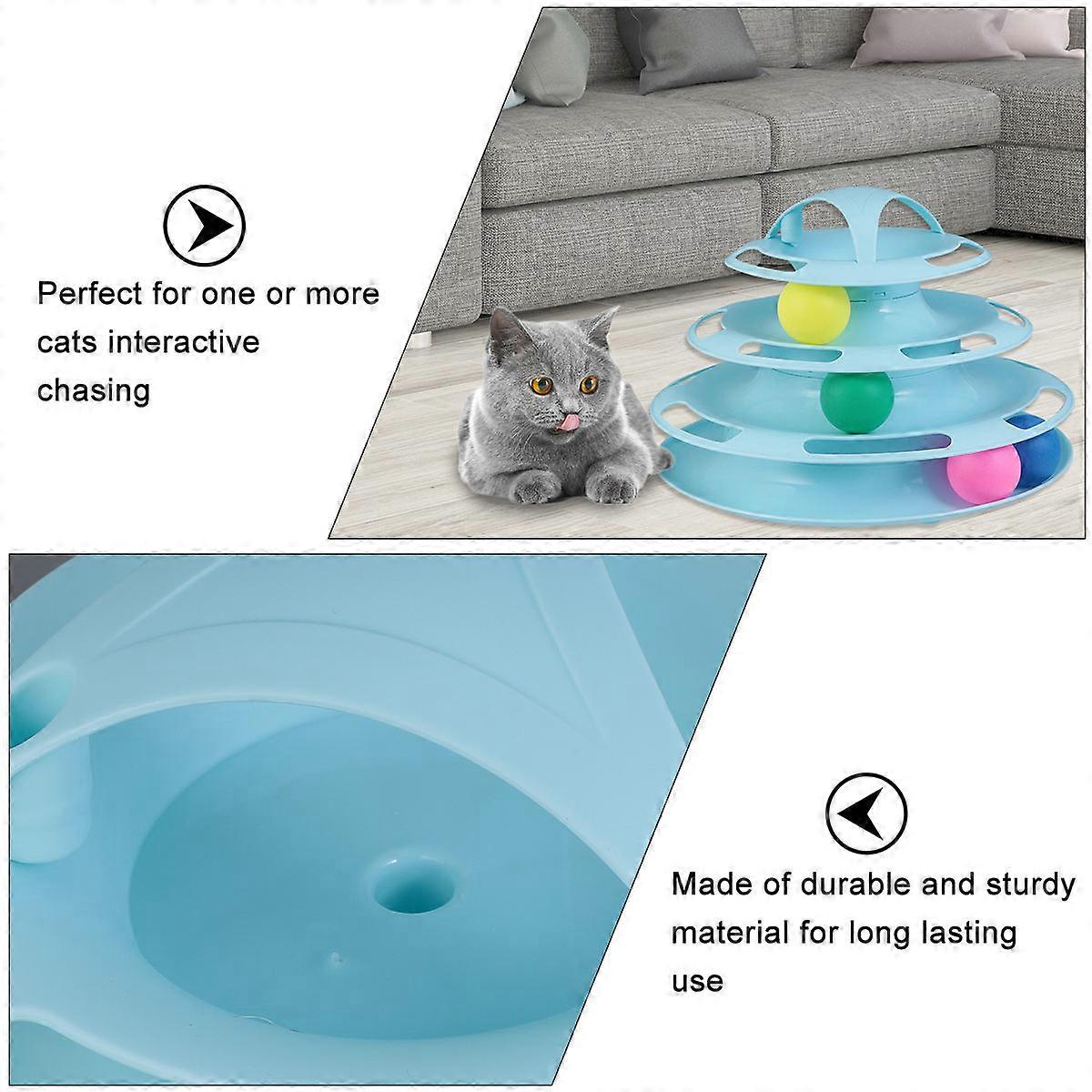 Kitten Toy Four Level Turntable Track for Pet Exercise and Play