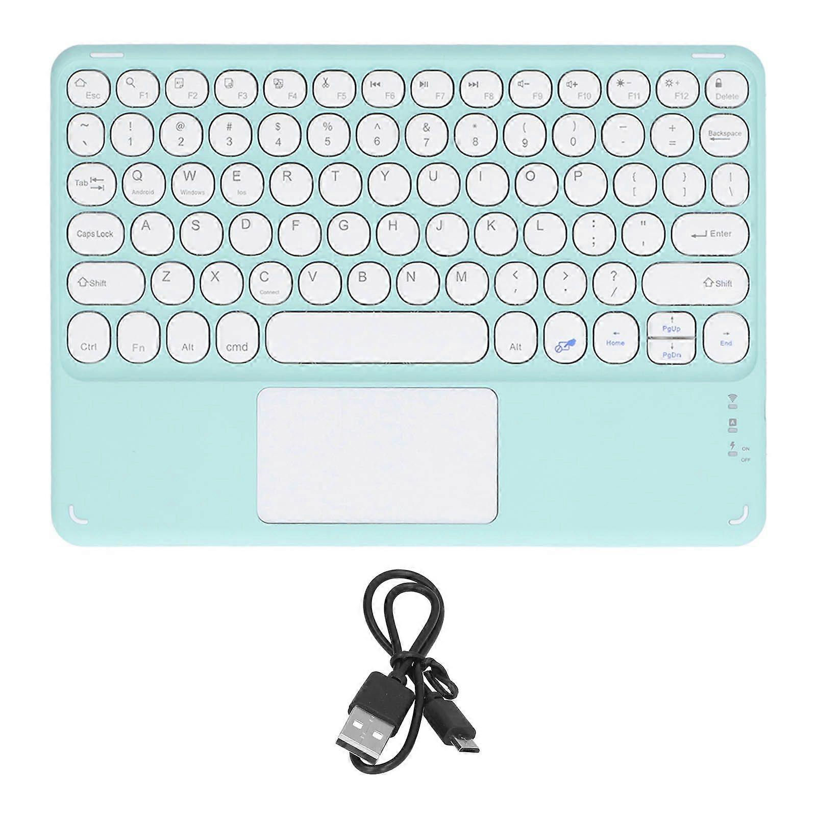 Touch Wireless Keyboard Round Keycaps Ergonomic Design Ultra Thin Smart Touch Wireless Keyboard for Tablets Laptops Green