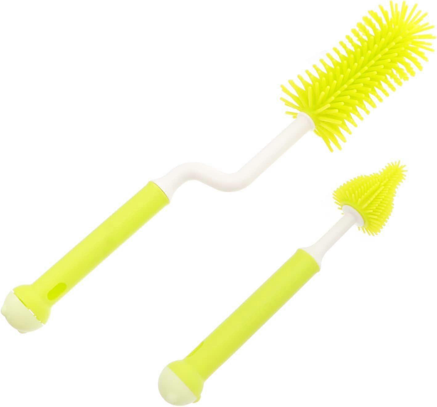 Rotating bottle brush, pacifier brush, for cleaning baby bottles, long handle, removable head, easy to clean, tough stains.