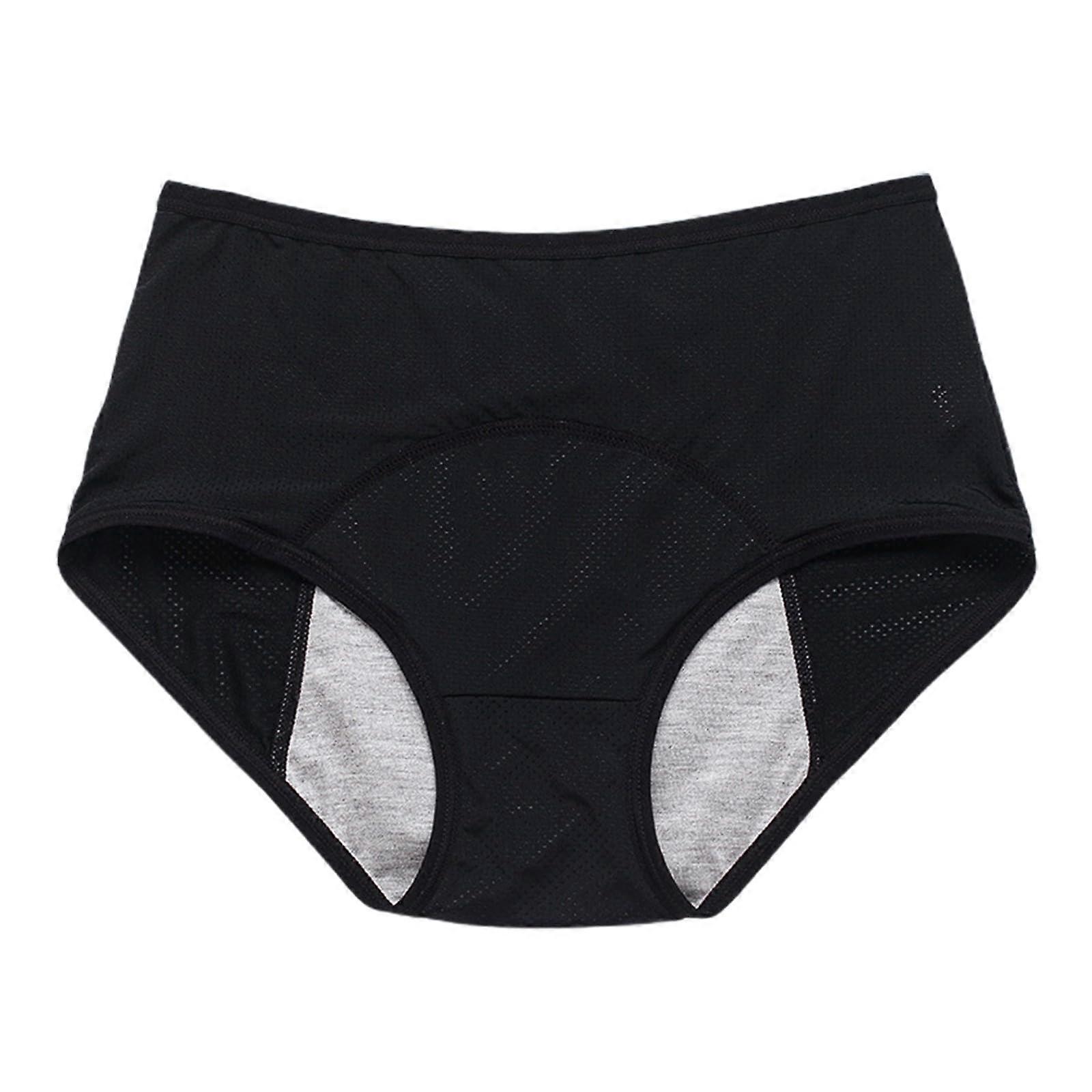 Underwear Leakproof Physiological Trousers, Plus Size 40150 Kg, L8XL, Medium Waist, Black XL
