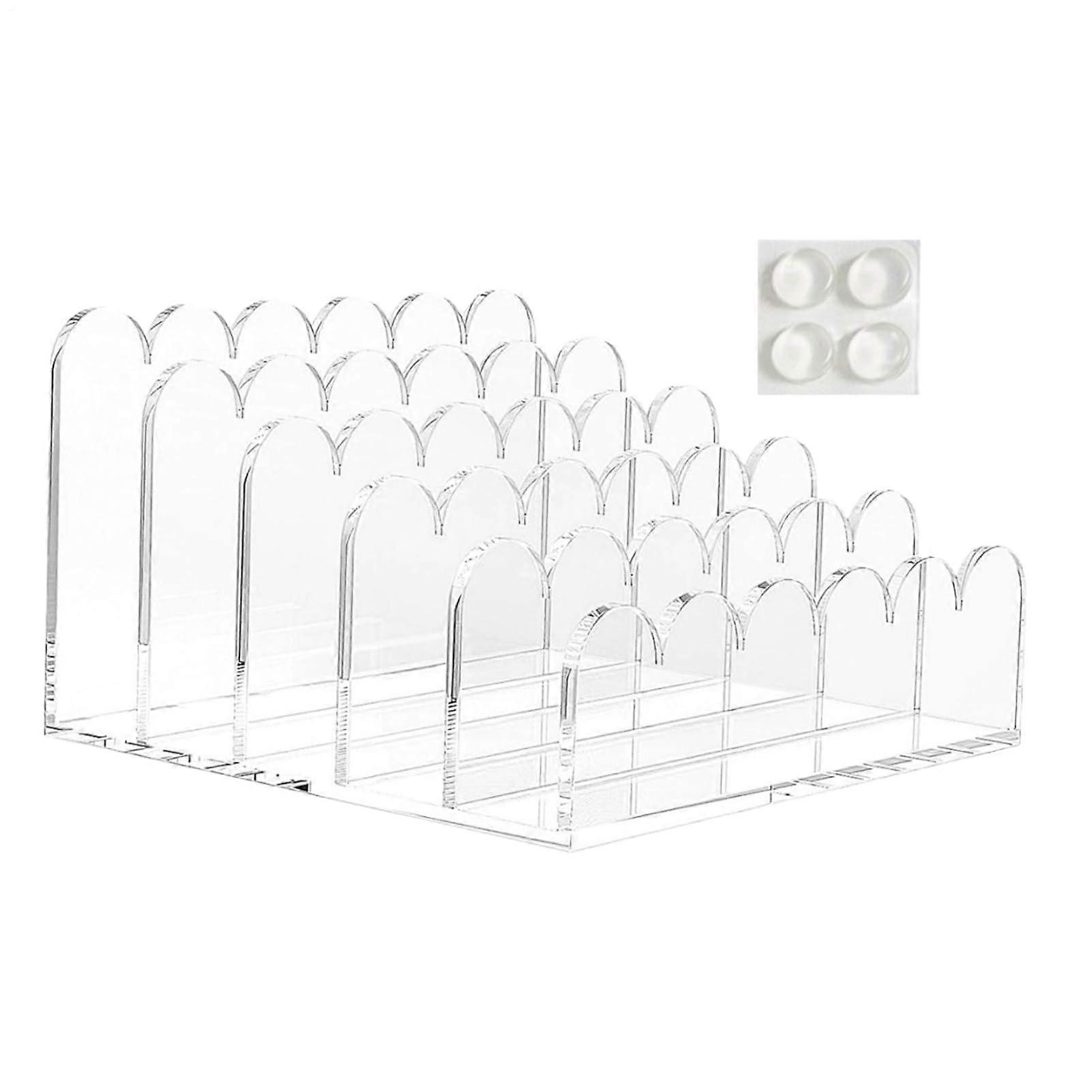 Desktop Organizer Holder 5 Compartments Clear Plastic Envelope Holder For Desk Mail Storage Document File Organization