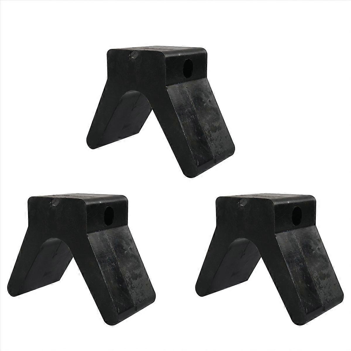 3X V-Style Boat Trailer Bow Stop Block Trailer Rubber Bow Stop Non Marking Mounting Hole 2 Inch Widt