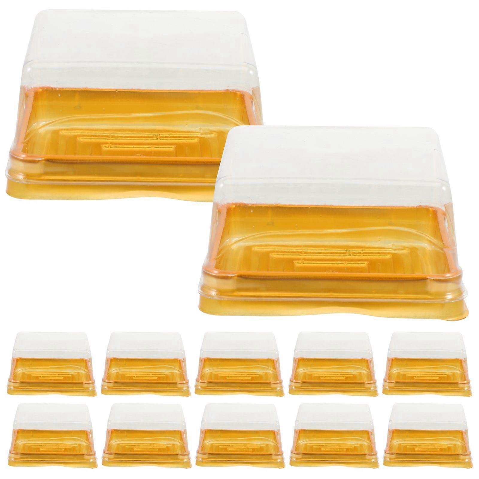 1 Set 100Pcs Plastic 100g Square Egg-Yolk Puff Packing Box Moon Cake Box