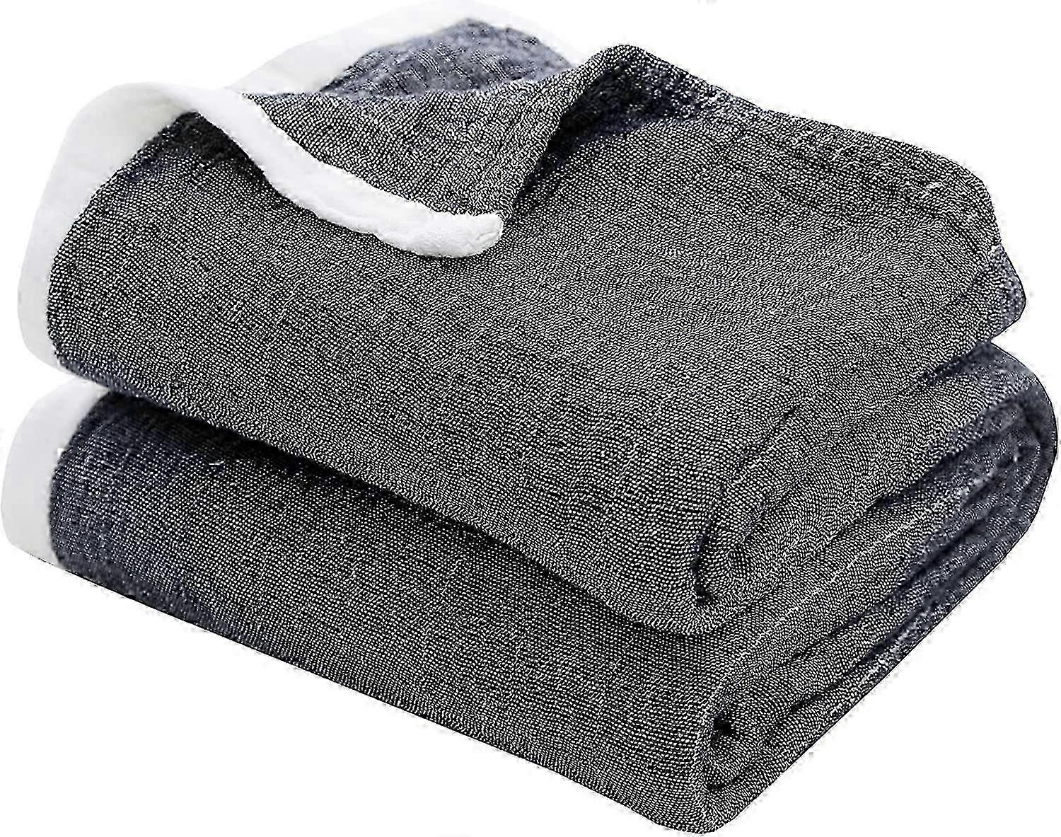 4-Layer Soft Cuddly Muslin Blanket, Warm Sofa Blanket, 130x150cm