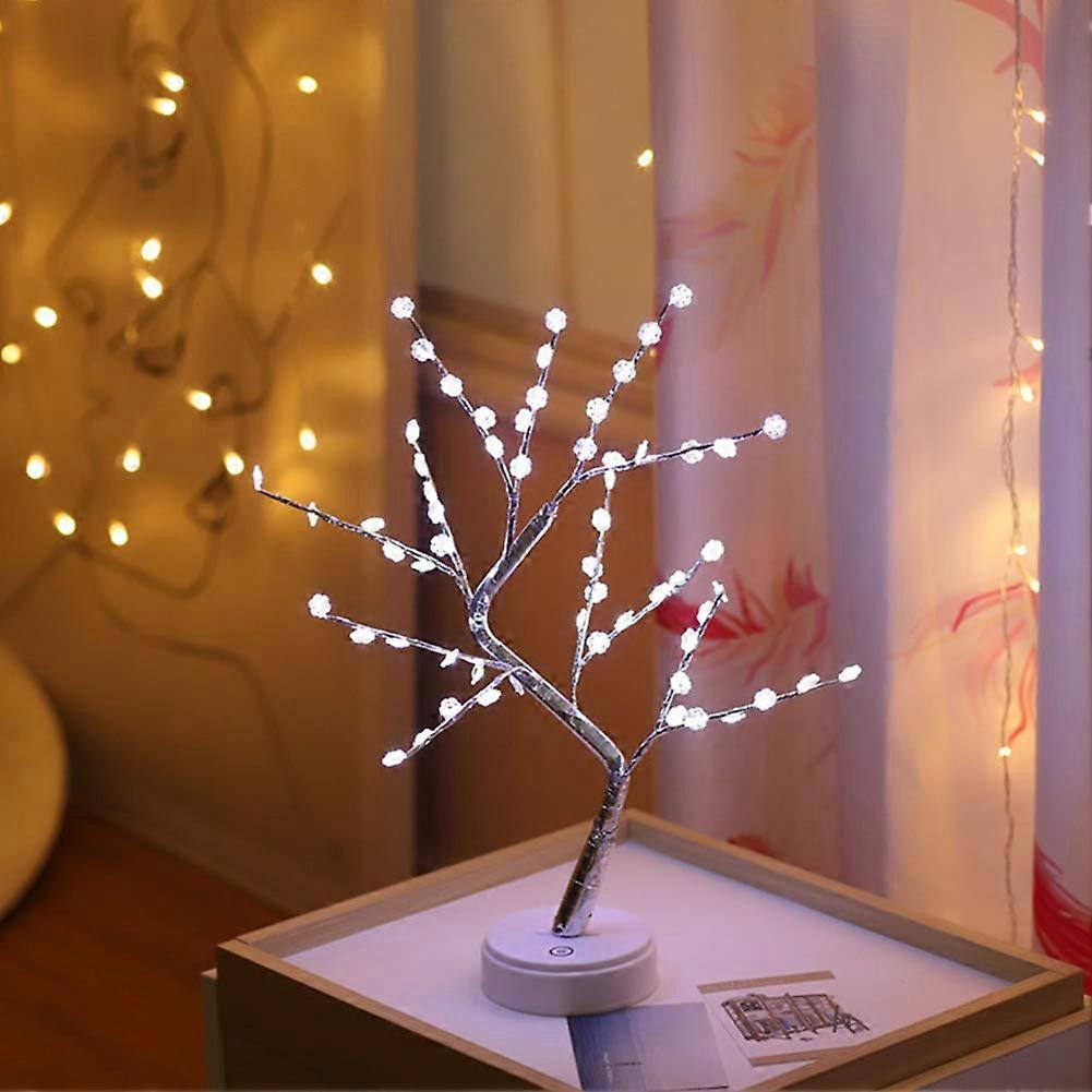LED Birch Tree Lighted Twig Tree 20 Inch USBBatteryOperated TouchSwitch CopperWire BranchLights 108Lights
