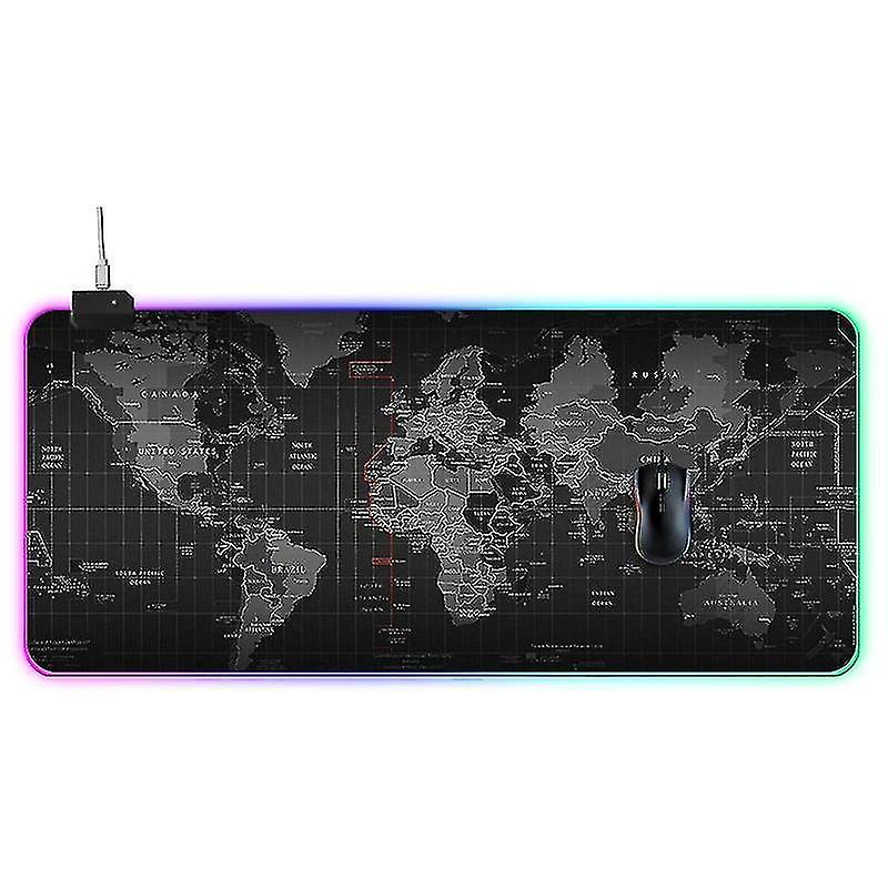 Computer Accessory Sets Computer World Map Pattern Illuminated Mouse Pad Size: 90x40x0.4cm