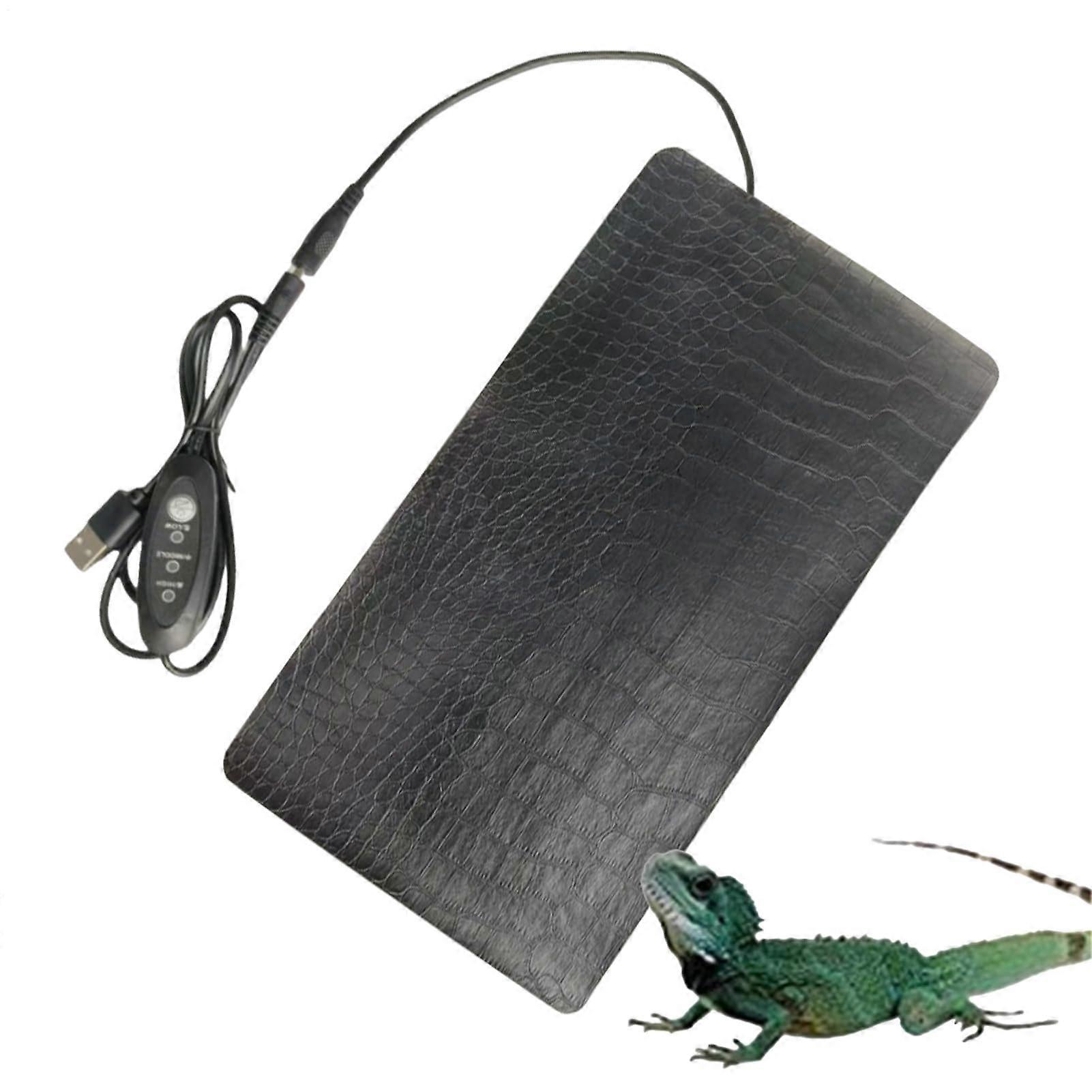 Heat Pad Reptile Tank Heater 18x33cm Three Temperature Setting Pad Safe Even Warmth Small Animal Terrarium Sturdy Design