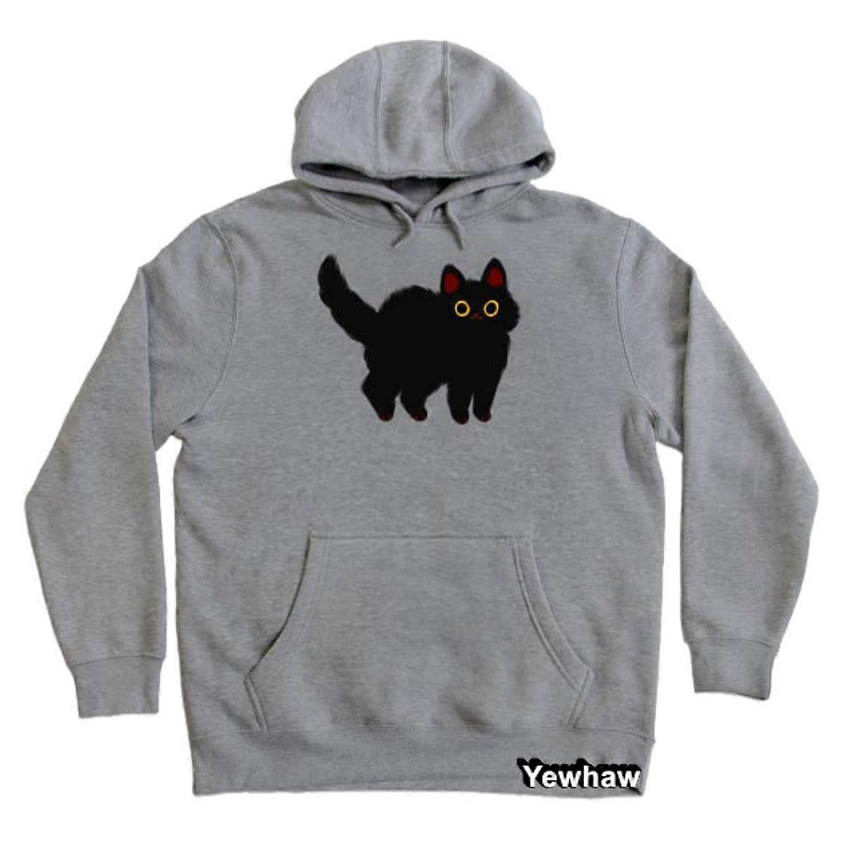Sweat à capuche chat noir moelleux