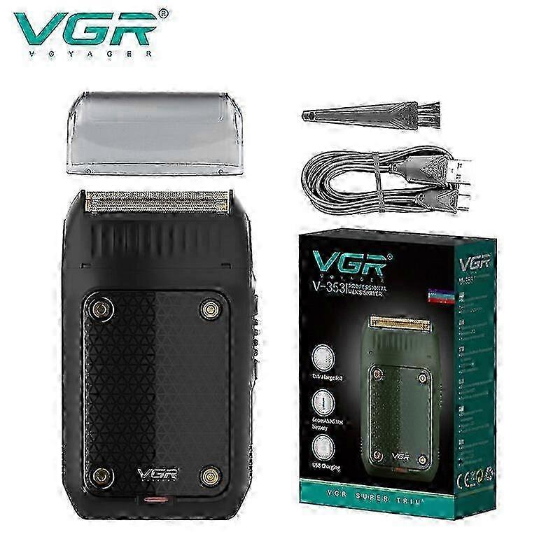 New VGR Electric Razor Professional Shaver Portable Shaving Machine Mini Beard Trimmer Razor Reciprocating Shaver for Men V-353 black Fabric Shavers