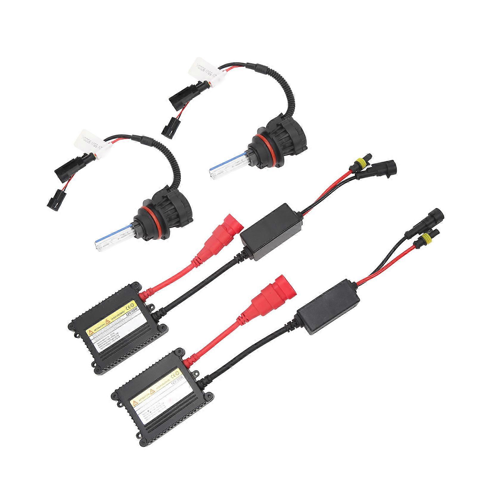 DC12V 55W HID Xenon Bulb Kit Super Bright High Low Beam 5500LM Xenon Bulb Conversion Bundle for 9007 Interface Car Headlight 8000K 