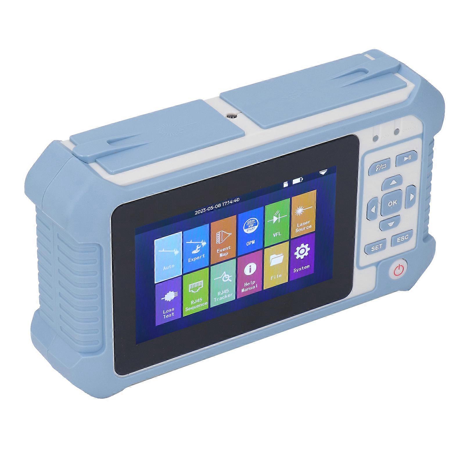 Optical Fiber Tester 4.3in LCD Power Meter Fault Locator OTDR Optical Time Domain Reflectometer 100‑240V EU Plug 