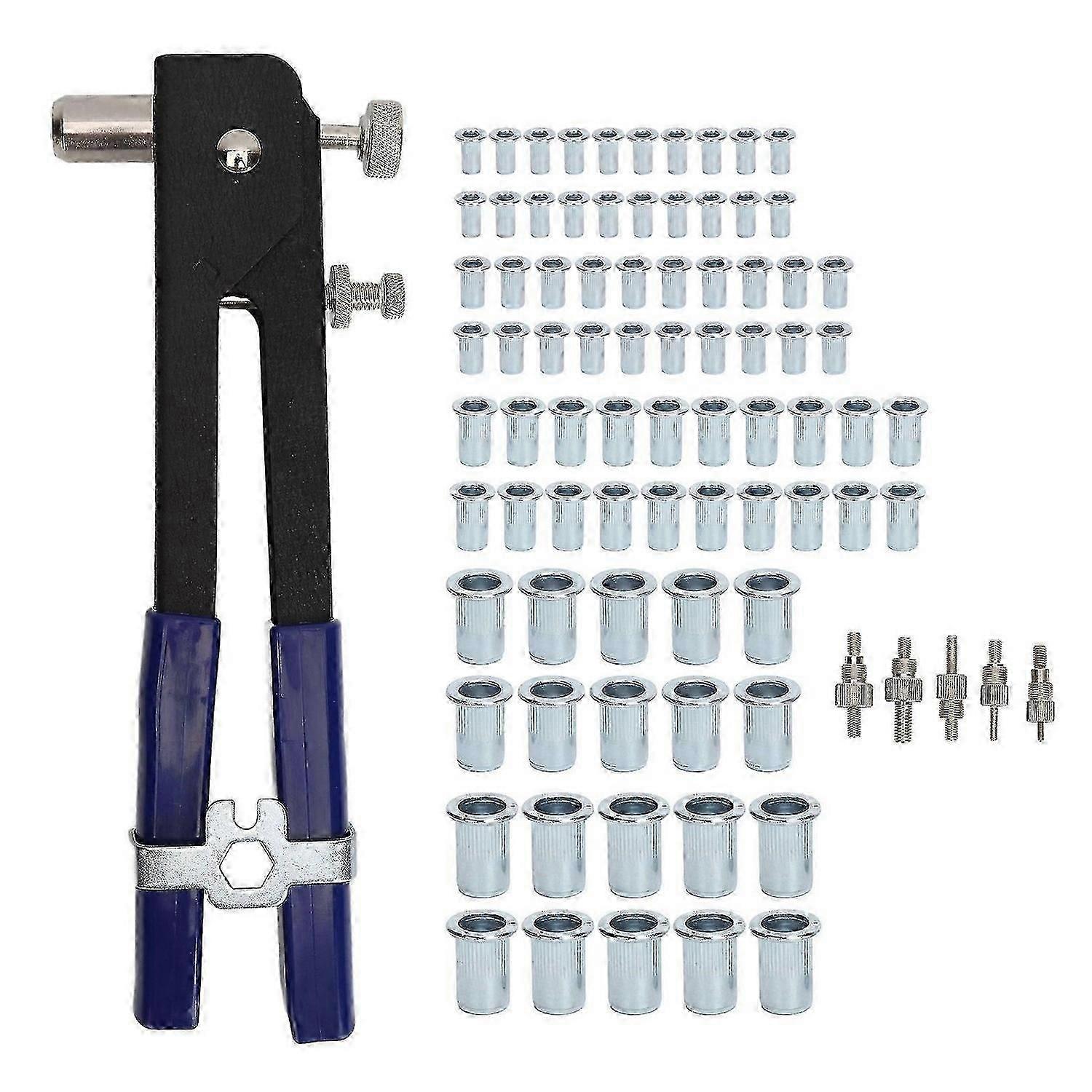 86Pcs Rivet Nut Tool Gun Kit Riveting Set Alloy Steel Assortment for DIY with Box