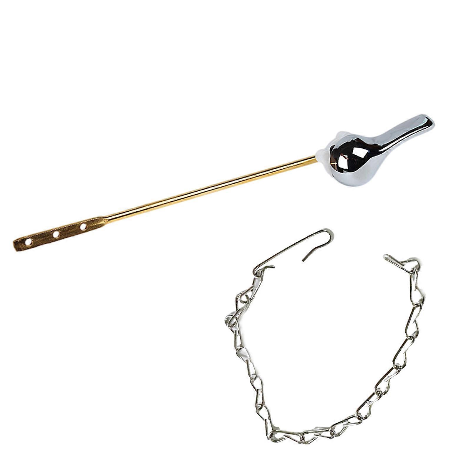 Toilet Tanks Flush Lever Replacement Toilet Flush Handle Trip Lever with Flapper Chain Universals Front Mount Handle Multicolor