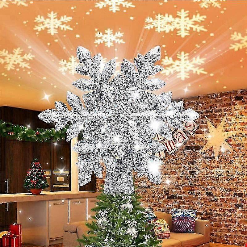 Christmas Tree Star, Snowflake Led Projector Lamp, Lighted Christmas Tree Star For Indoor Outdoore
