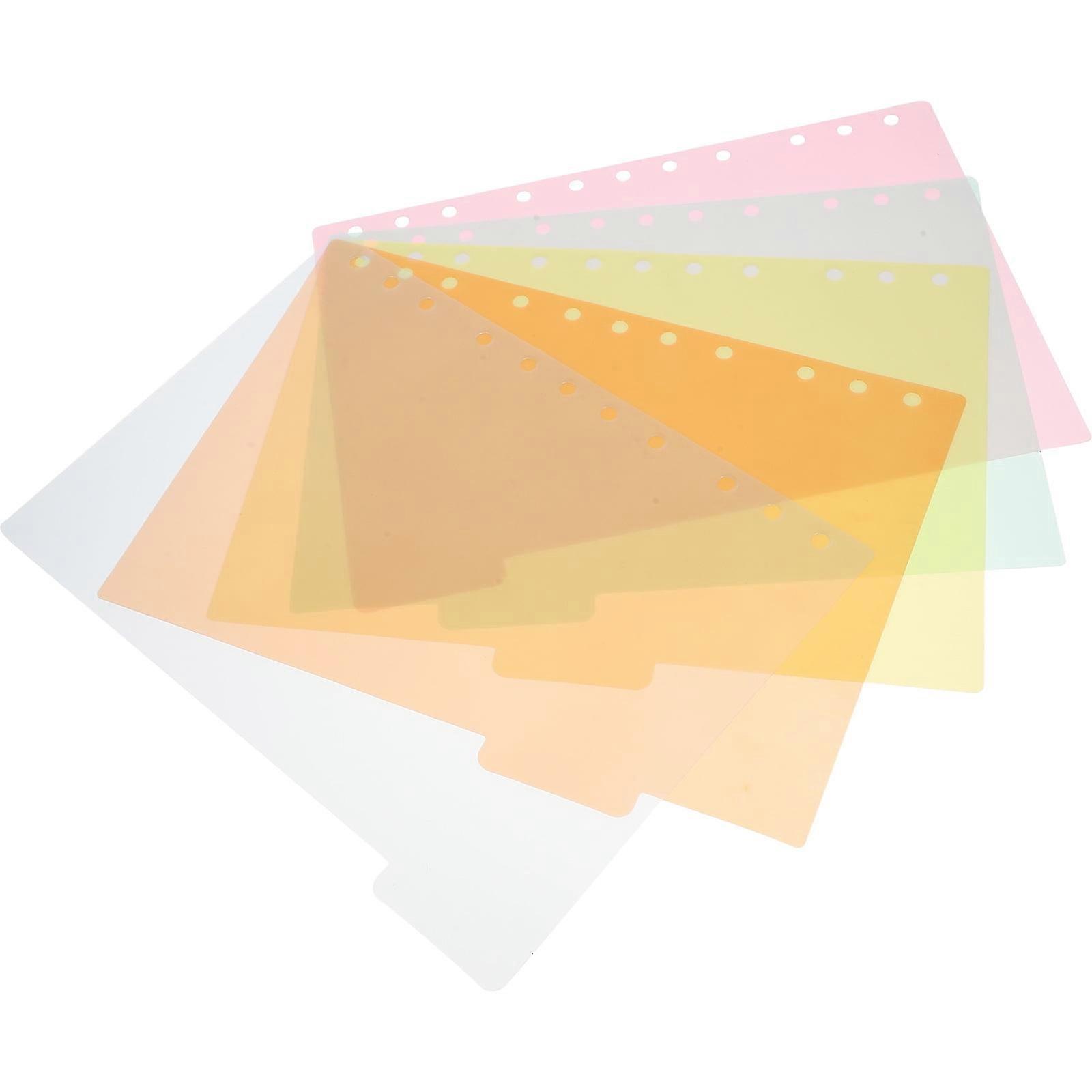 Notebooks Label Classification Divider Board Plastic Binder Tabs 6 Hole Planner Letter 5 Sheets