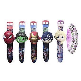 Paw Patrol Clock Projection Clock with Projector Function Cartoon Flip Toy Watch - 24 Slide Game