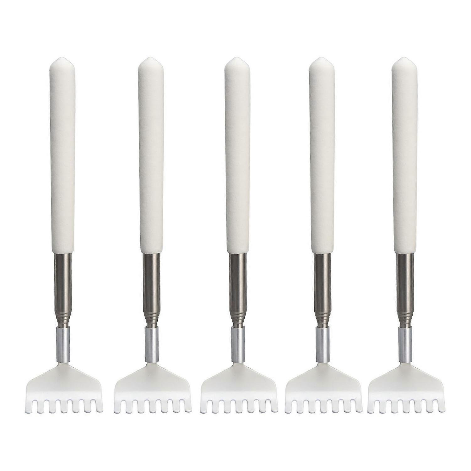 5pcs Extendable Back Scratcher Portable Telescopic Metal Back Scratchers Massager Scraper for Health