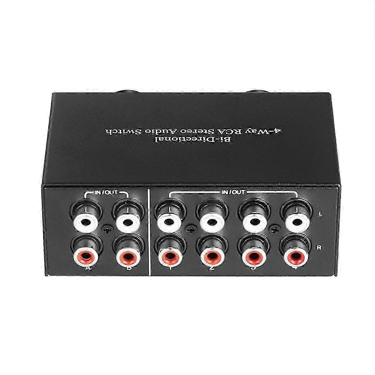 4 Way Bi-Directional Stereo o Switch 2 in 4 Out or 4 in 2 Out L/R Jack Sound Channel o Switcher Selector