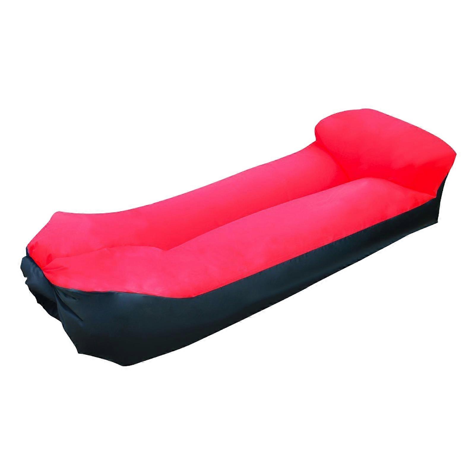 Quick Setups Inflatable Sofa For Festivals Polyester Lounger Compact Storage Outdoor Furniture  Red and black