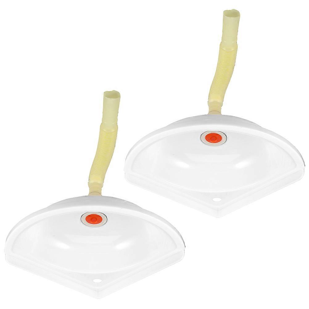 Small Corner Bathroom Sink Plastic Basin Wall Mounted for Home Use 2Pcs