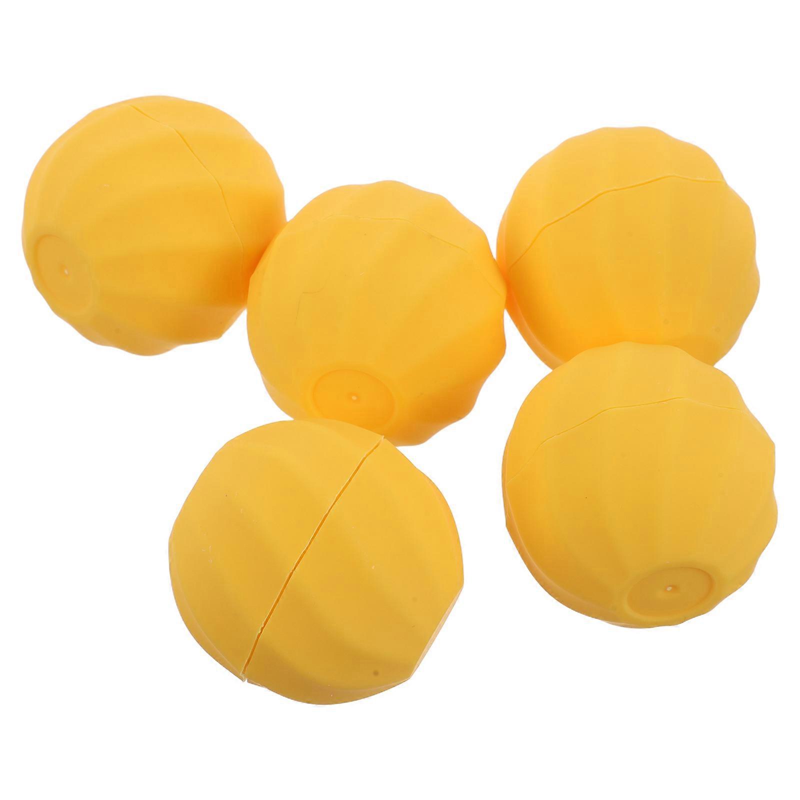 Empty Lip Balm Tubes Plastic Ball Container for Storage 5Pcs Yellow