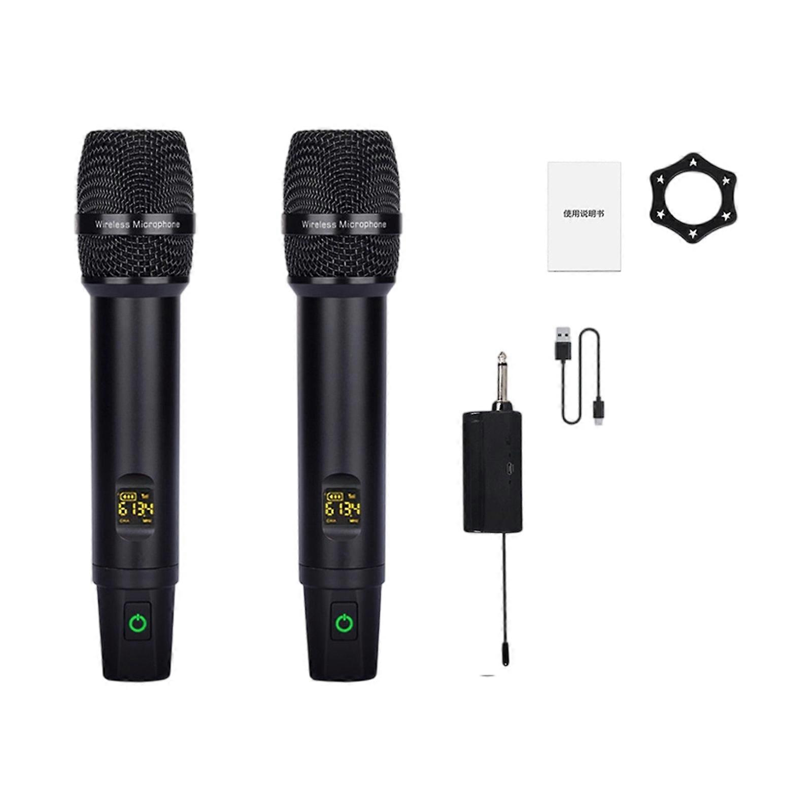 2 Person Wireless Microphone Set Long Lasting Charge Lightweighted ABS Clear Sound For Event Multicolor
