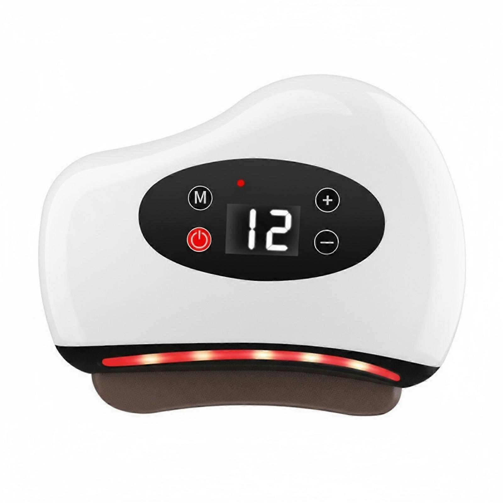 Full Body Deep Tissue Scraper with Adjustable Heating Modes Red Light Technology and 2Hours Long Lasting Battery  White