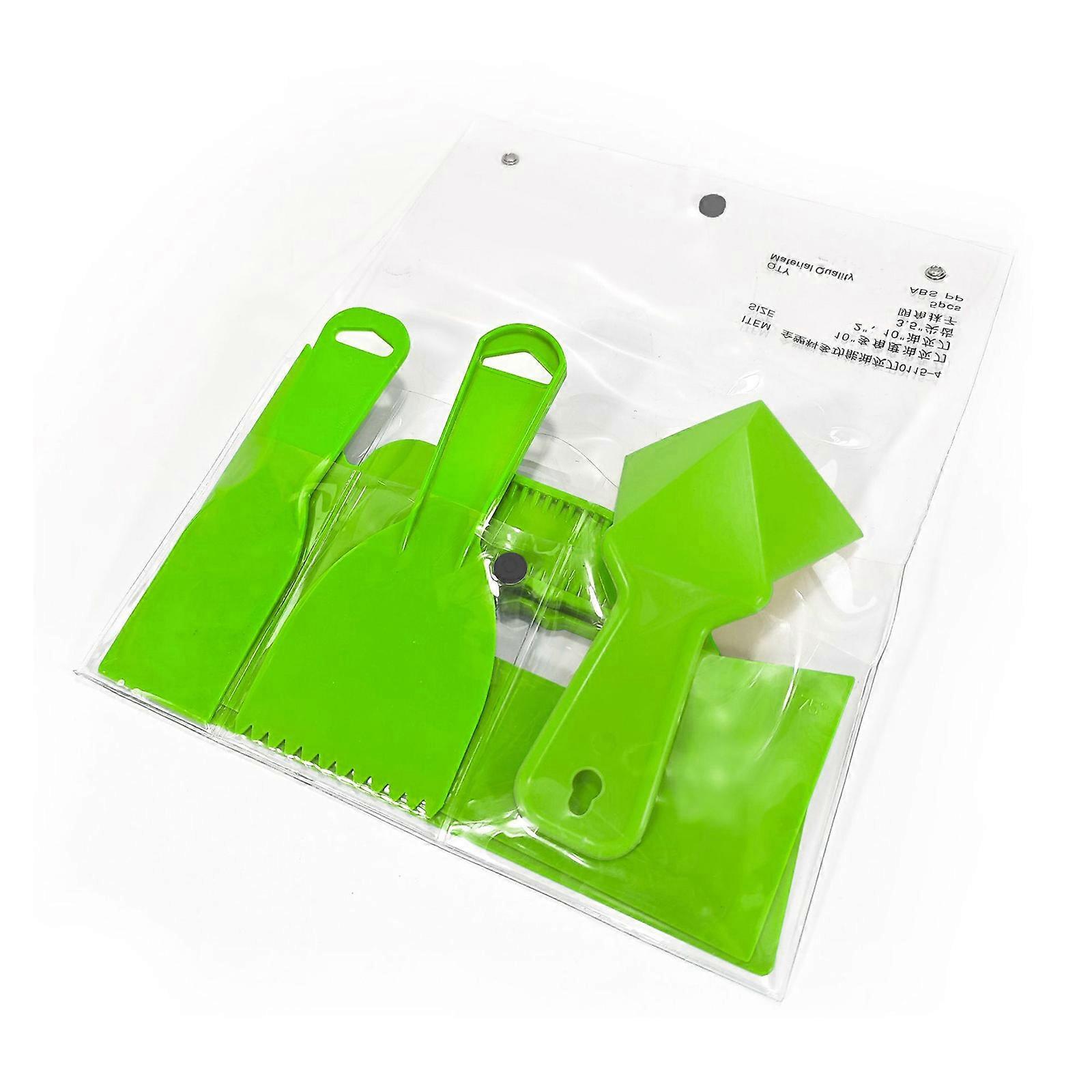 Multiple Size Plastic Putty Scraper Set 5Pieces Suitable For Home Improvement Efficient Spackling And Wallpapering Tasks Multicolor