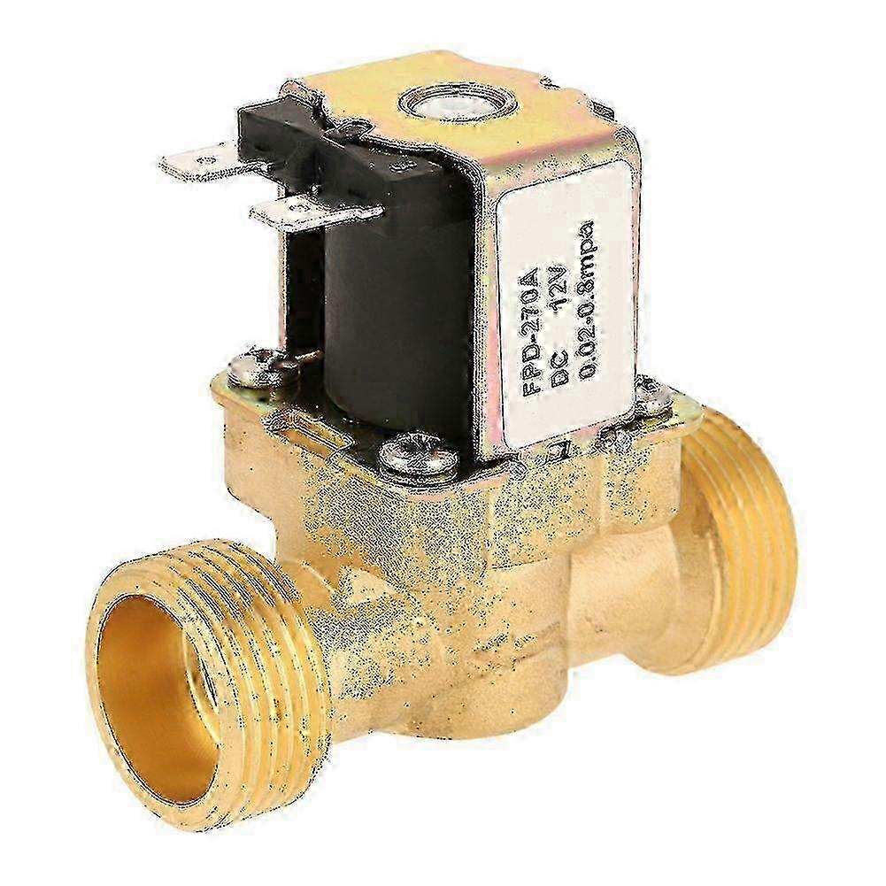 Solenoid Valve 12V, Solid Brass Waterproof Normally Closed Valve for Precise Water Control, Easy Installation & Stable Performance for Home Automation