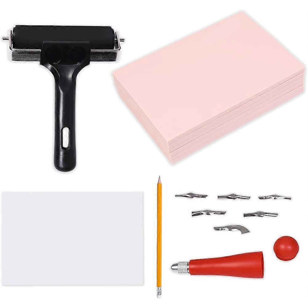 Linocut Kit for Printmaking,Linocut Tools Rubber Linoleum Blocks, Block Printing Supplies for Beginners & Artists