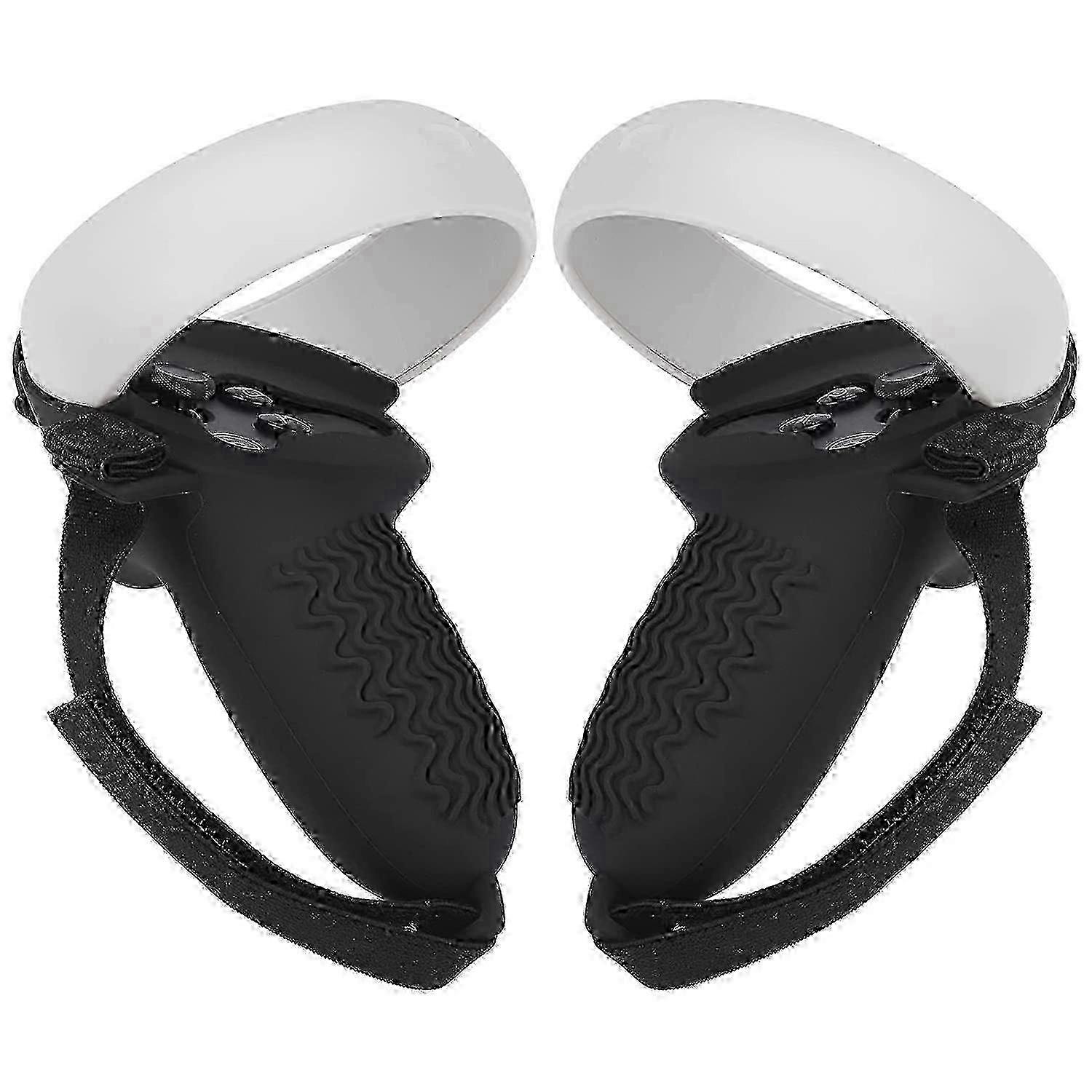 Case Silicone Compatible with Oculus Quest 2 Controller, Accessories Non-Slip, with Adjustable Hand Strap