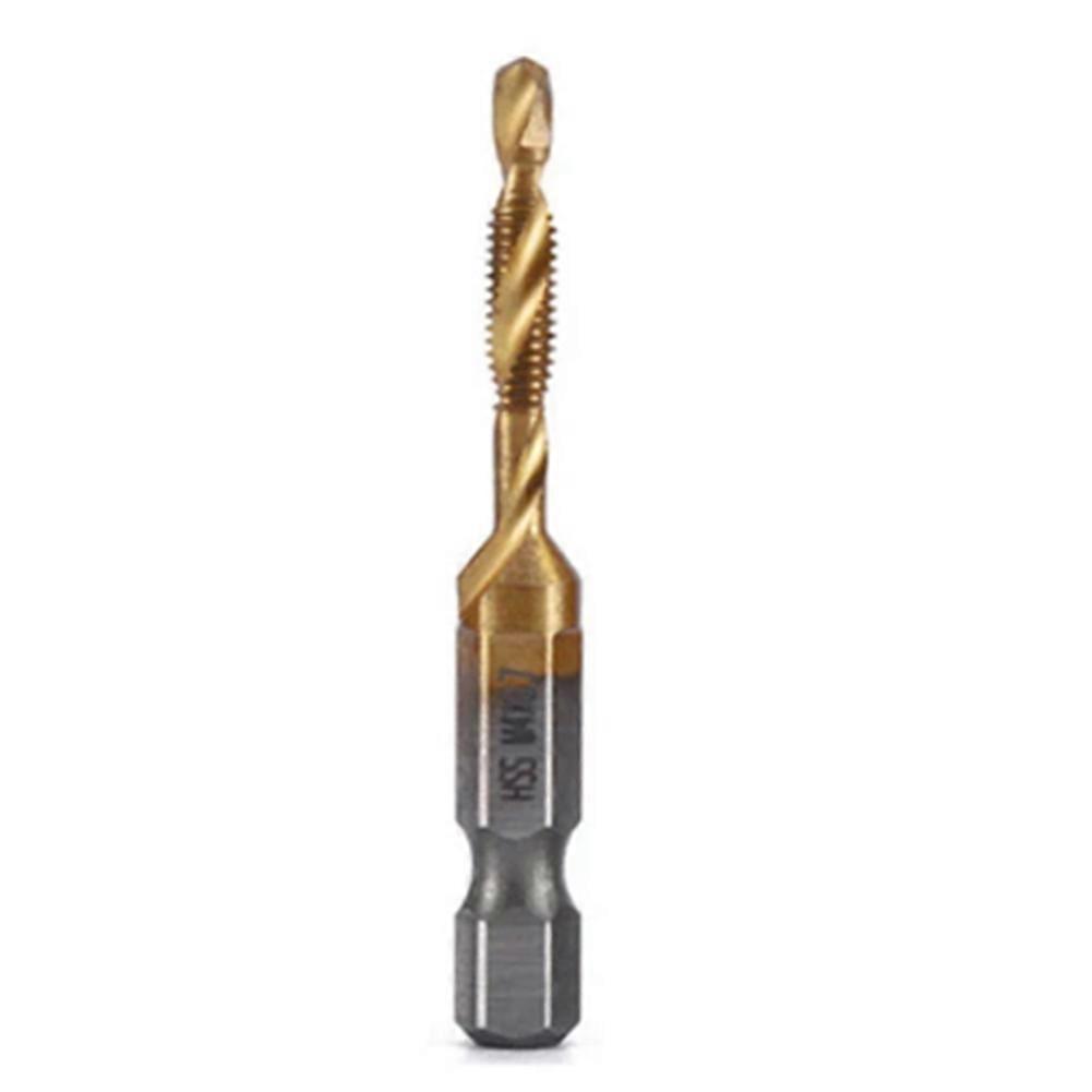 M4x0.7mm Hex Shank Titanium Plated HSS Screw Thread Metric Tap Drill Bits Screw Machine Compound Tap Open Chamfer Tool