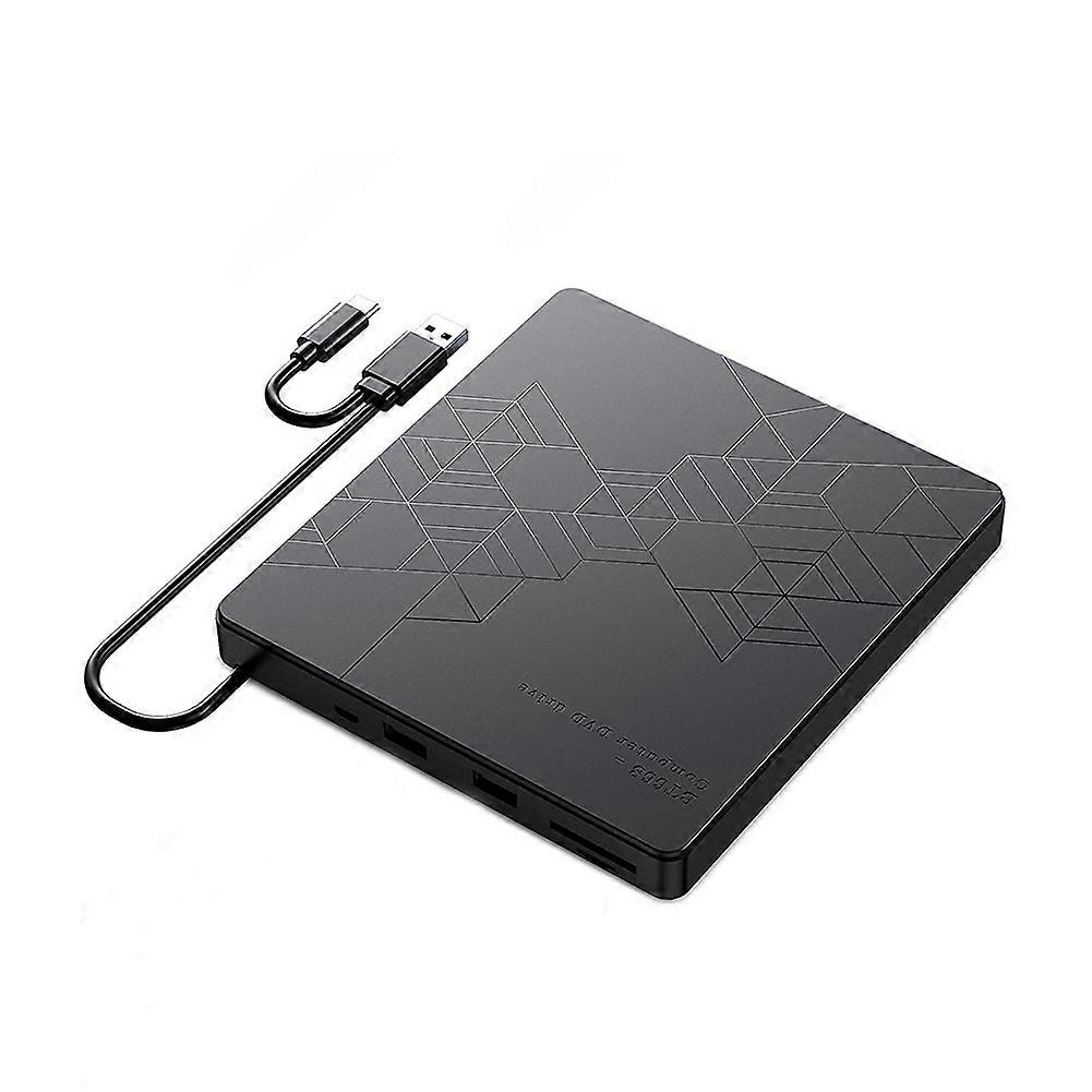 External CD/DVD Drive USB3.0/Type-C CD/DVD ROM +/-RW Adapter Optical Disk Drive CD Player for Laptop PC Desktop Computer