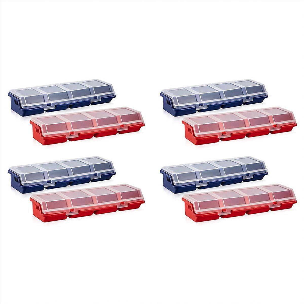 8 Pcs Screw Organizers and Storage Bins with Locks Plastic Hardware Organizer Box with Compartment B