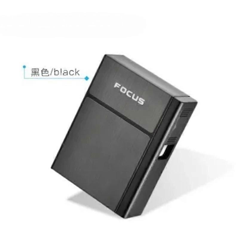 USB Lighter with Cigarette Case, Flameless, Detachable, Electronic, Windproof, 20 Cigarettes Capacity Box