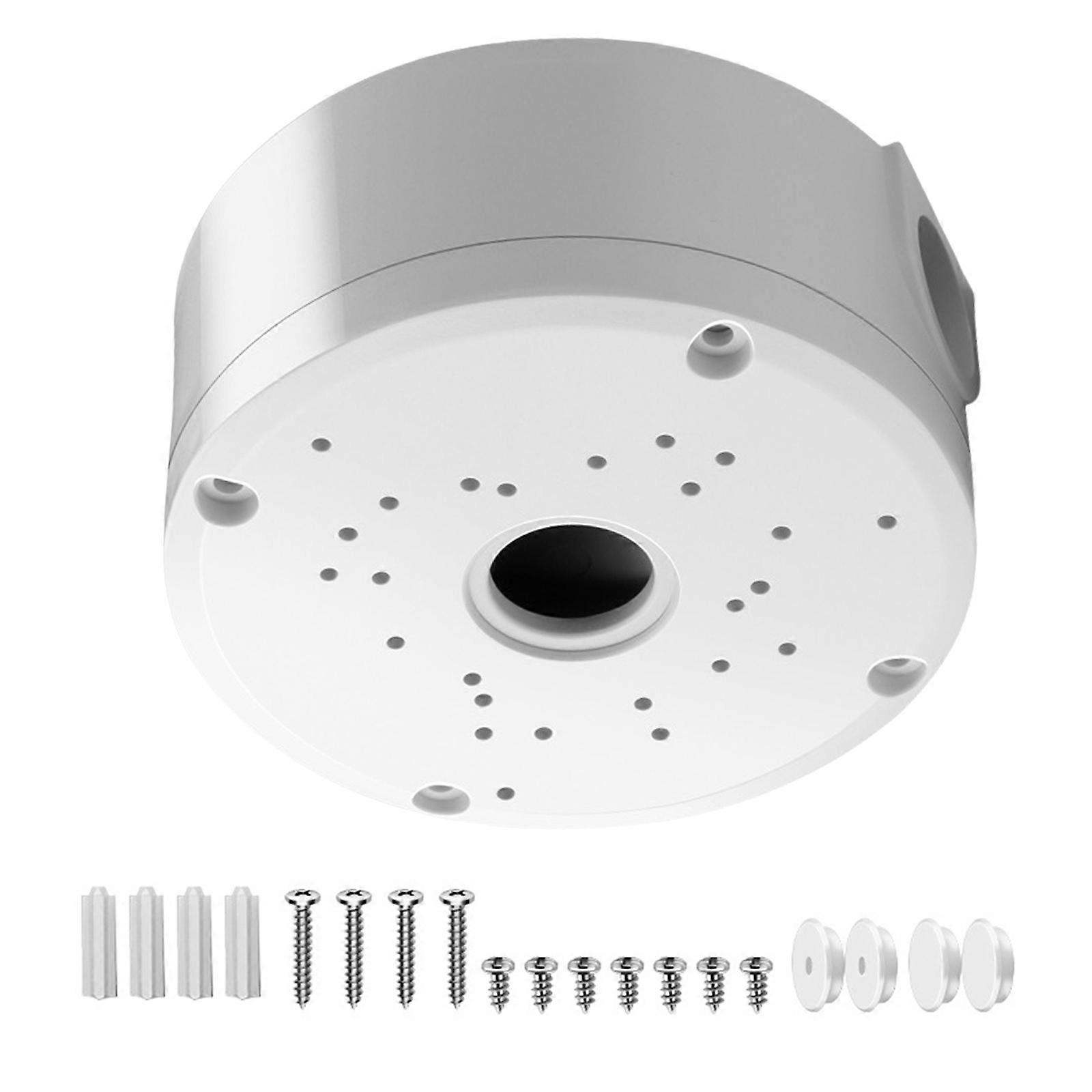Solid CCTV Camera Fixture, Universal Plastic Waterproof Junction Box Mount for Dome Surveillances Security Camera  White