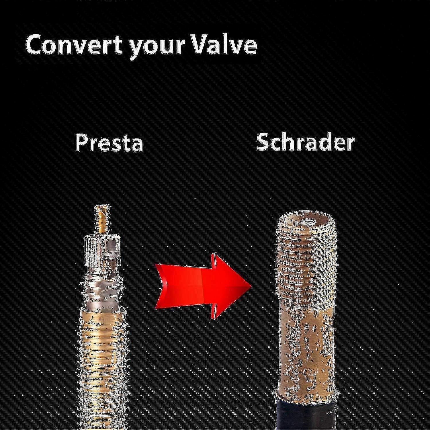 5 Pack Bike Pump Adapter Presta Valve Adapter- Convert Presta To Schrader - French/uk To Us - Inflate Tire Using Standard Pump Or Air Compressor (gree