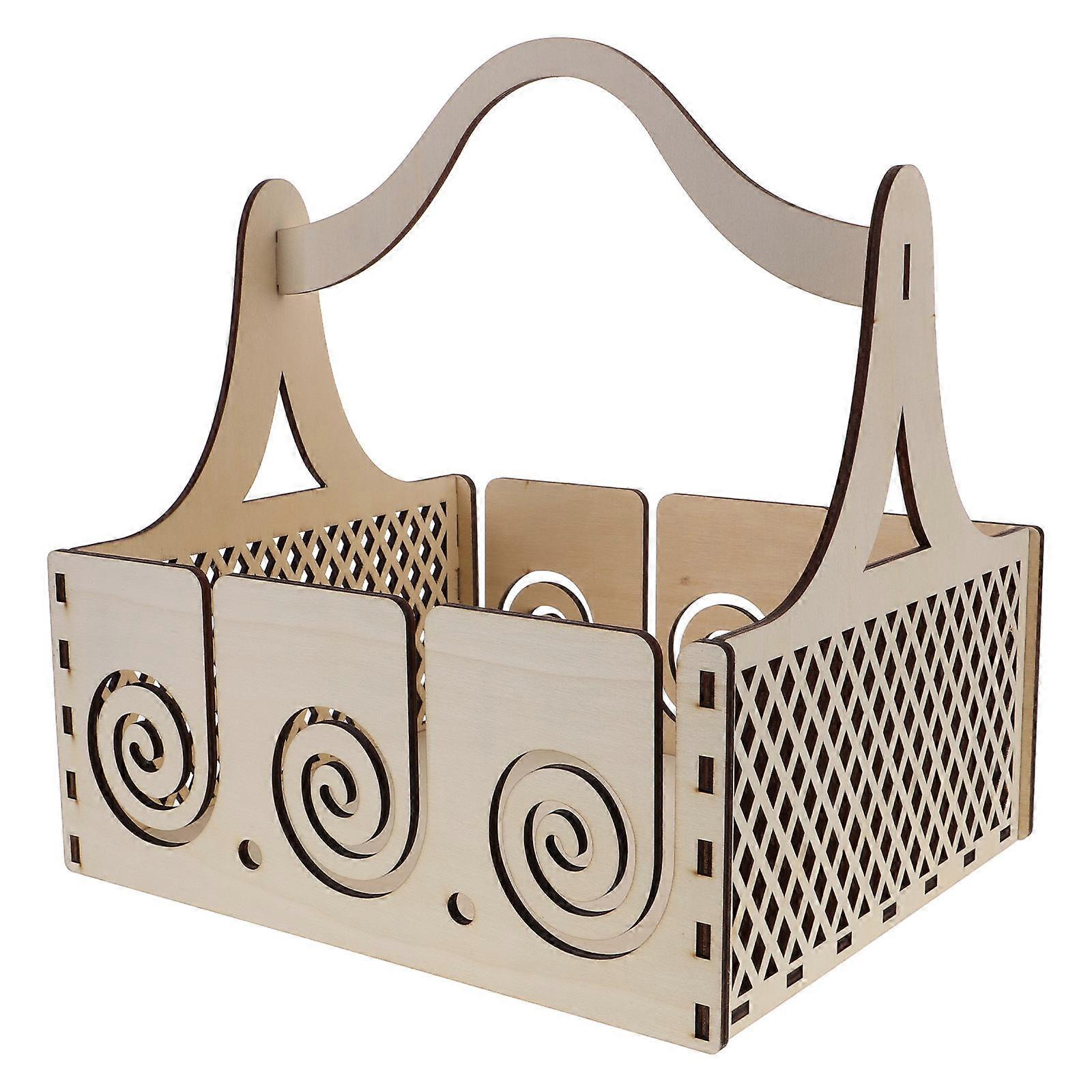 Wooden Yarn Dispenser in Beige for Storing Handheld Organizer with Compact Size 6.5x3.2 Inches