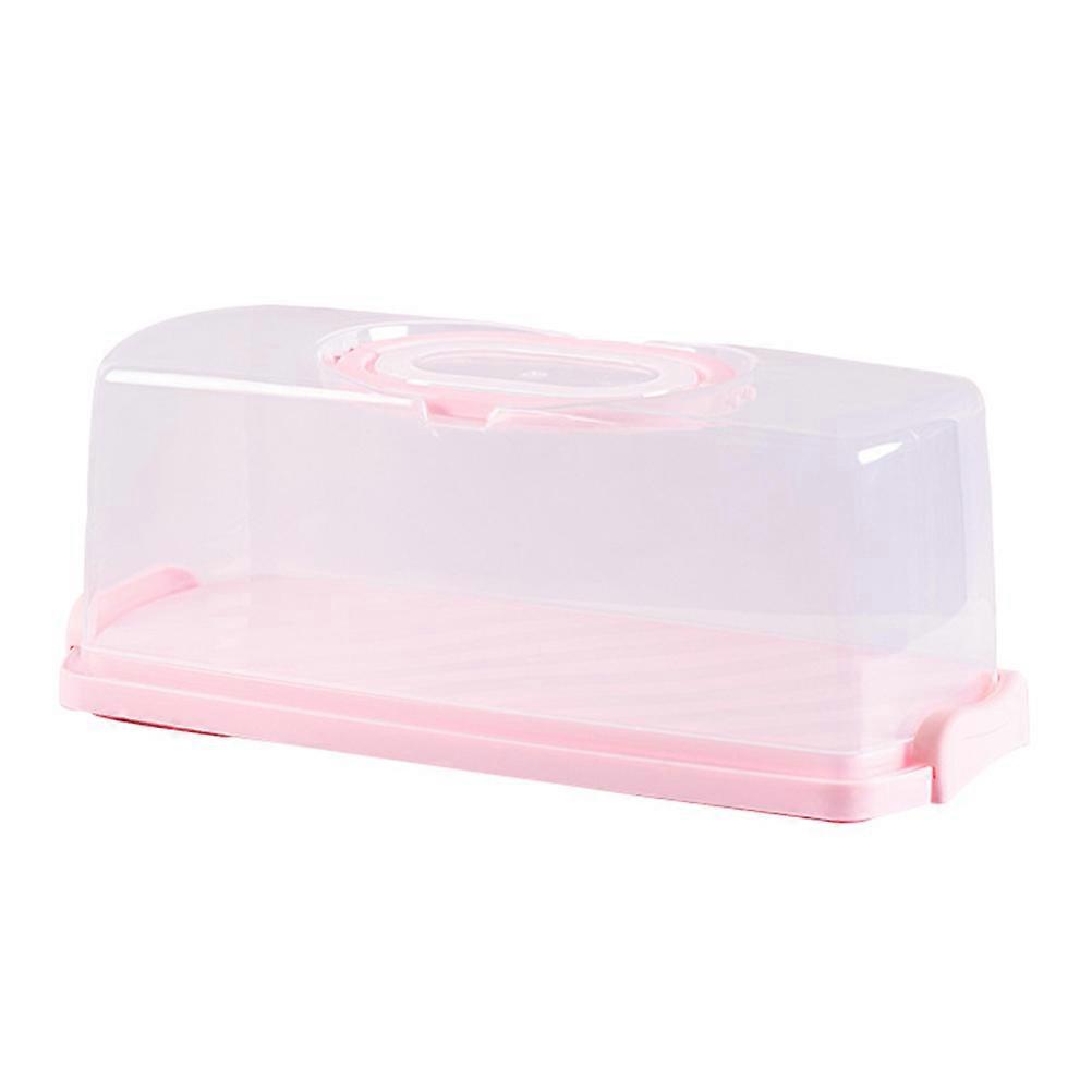 Oblong Cake Box for Storage 3Pcs Reusable Portable Handheld Cake Box Pink