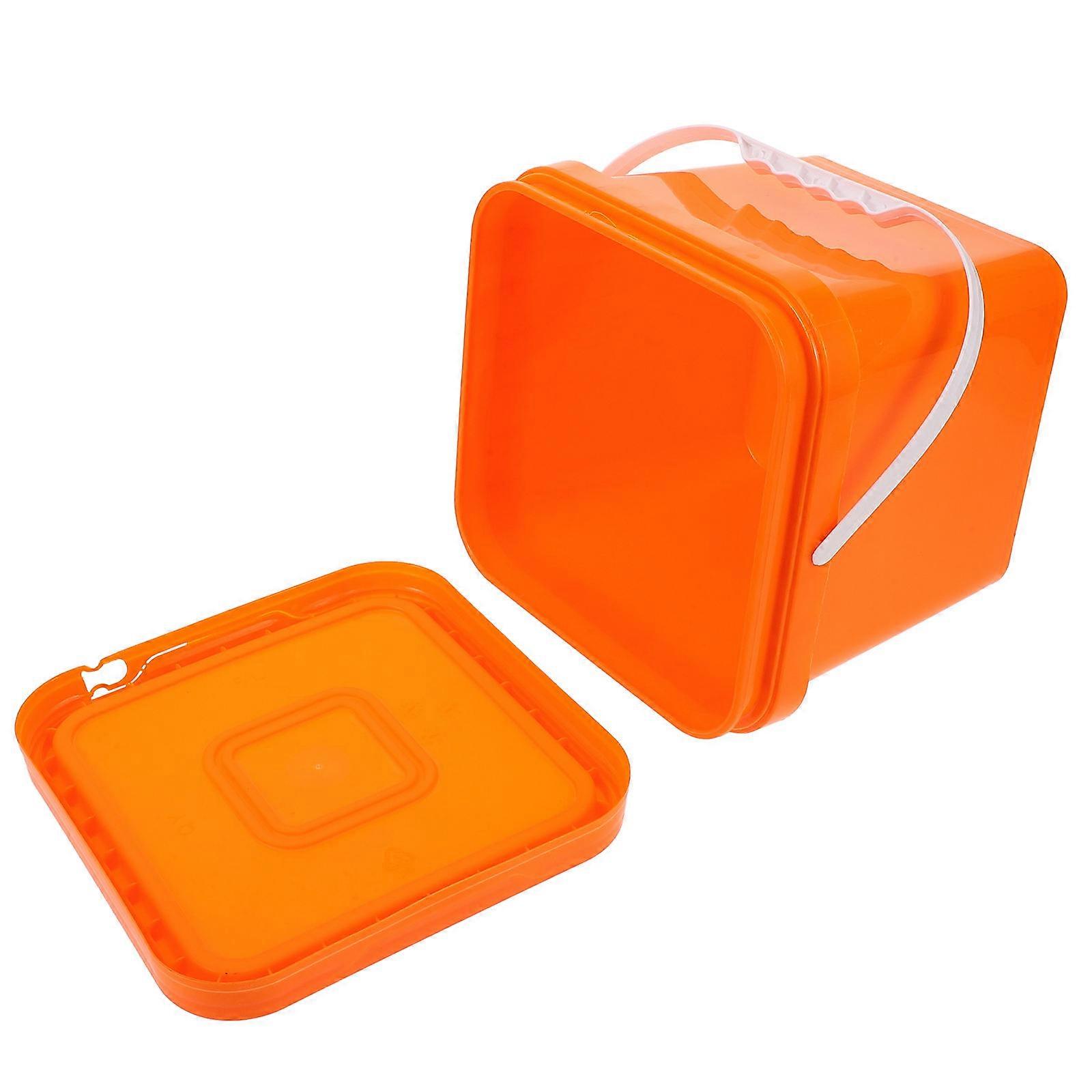 Orange Plastic Bucket with Handle for Storage 5L Paint Container
